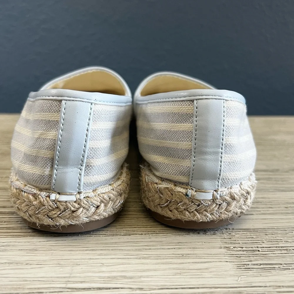Bandolino Beige and Cream Striped Espadrilles